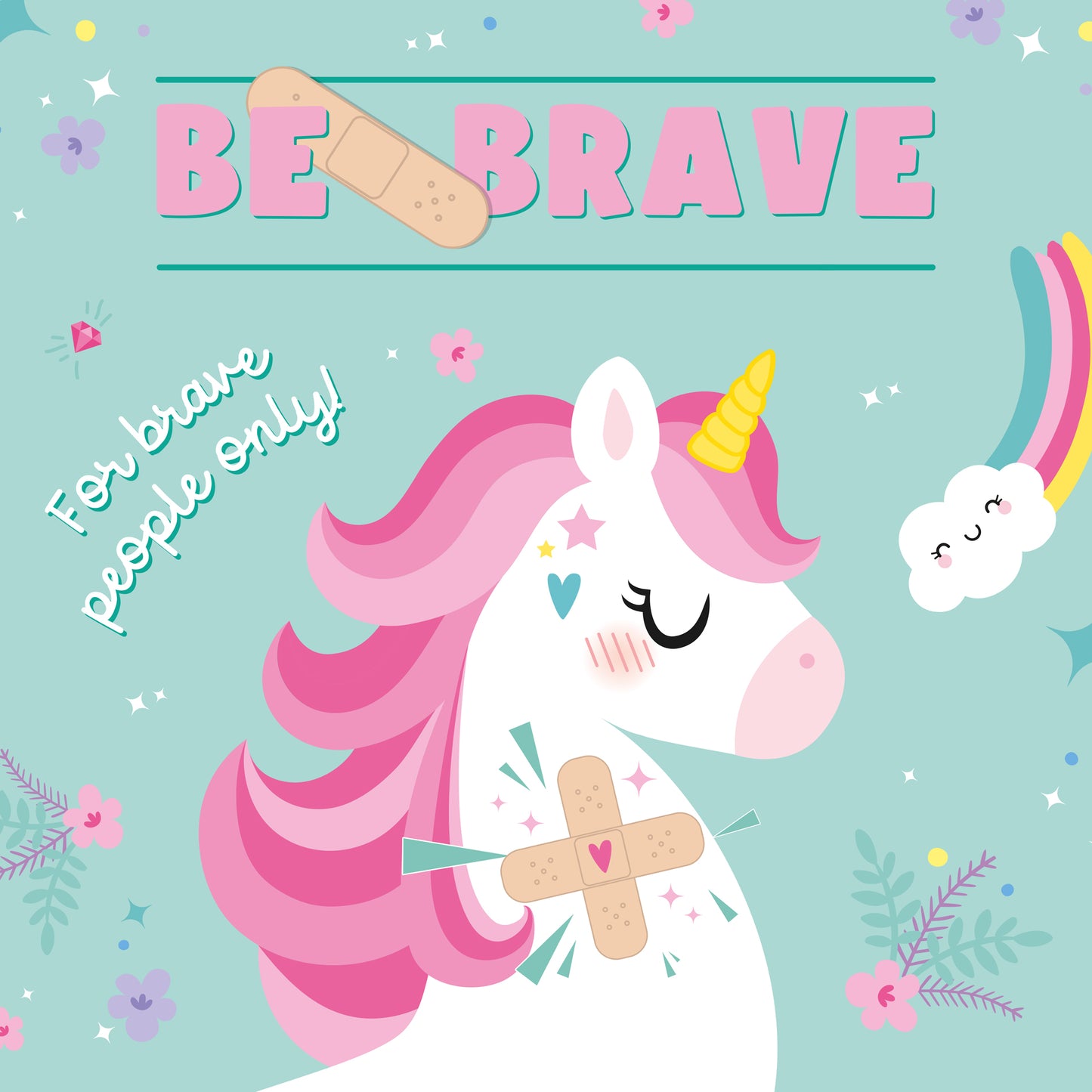 30 P. ADHESIVE BANDAGES - BE BRAVE - UNICORN / PACK DE 6