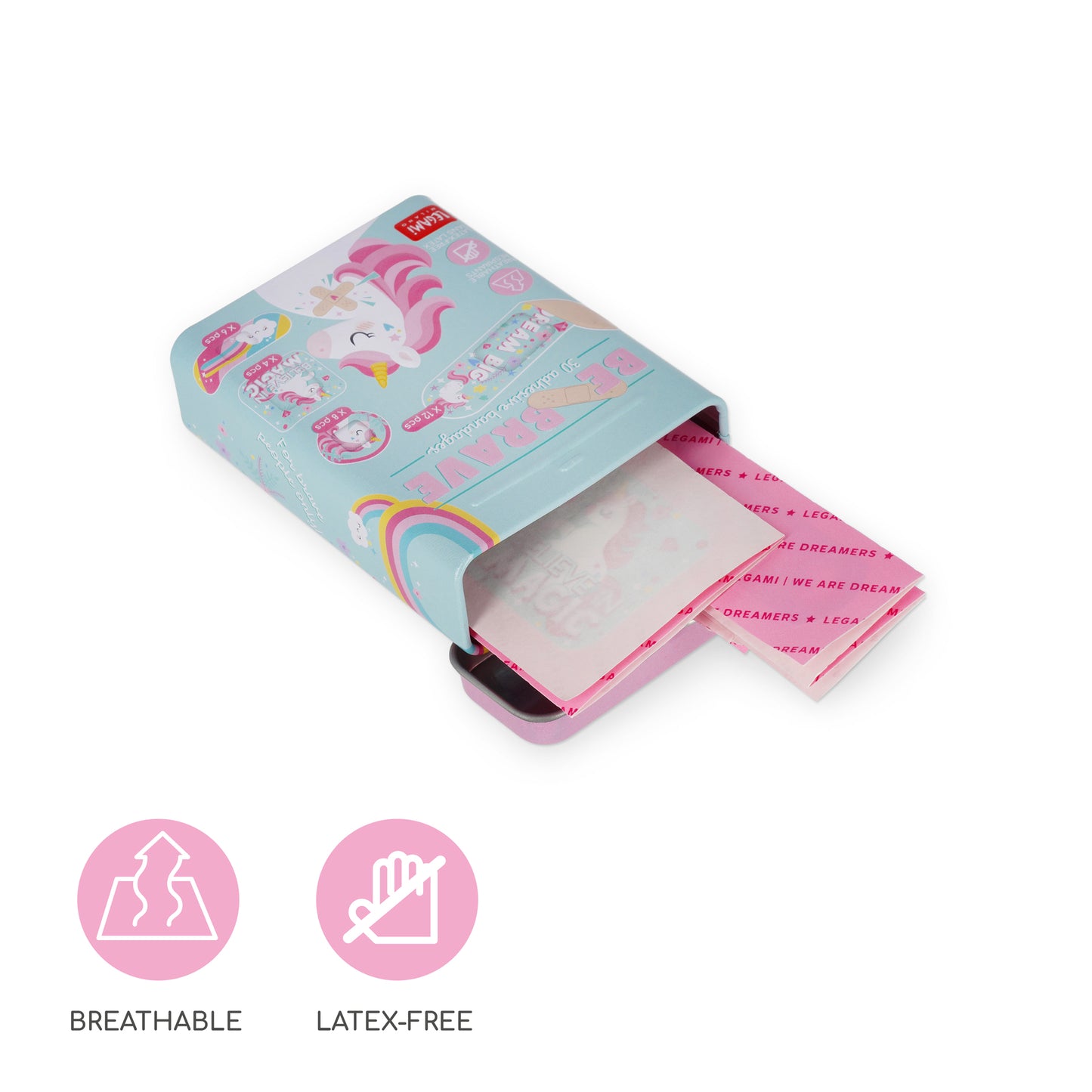 30 P. ADHESIVE BANDAGES - BE BRAVE - UNICORN / PACK DE 6