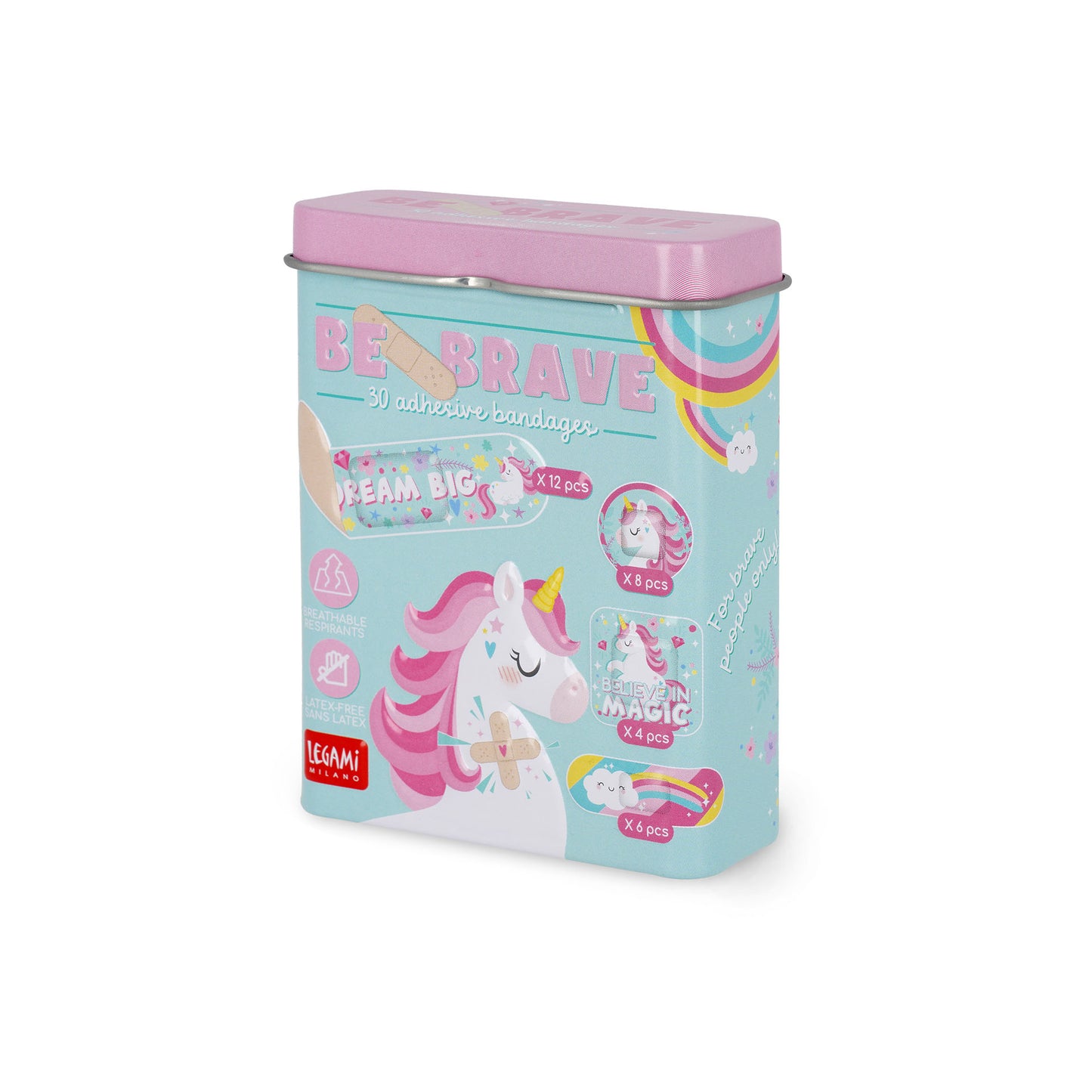 30 P. ADHESIVE BANDAGES - BE BRAVE - UNICORN / PACK DE 6