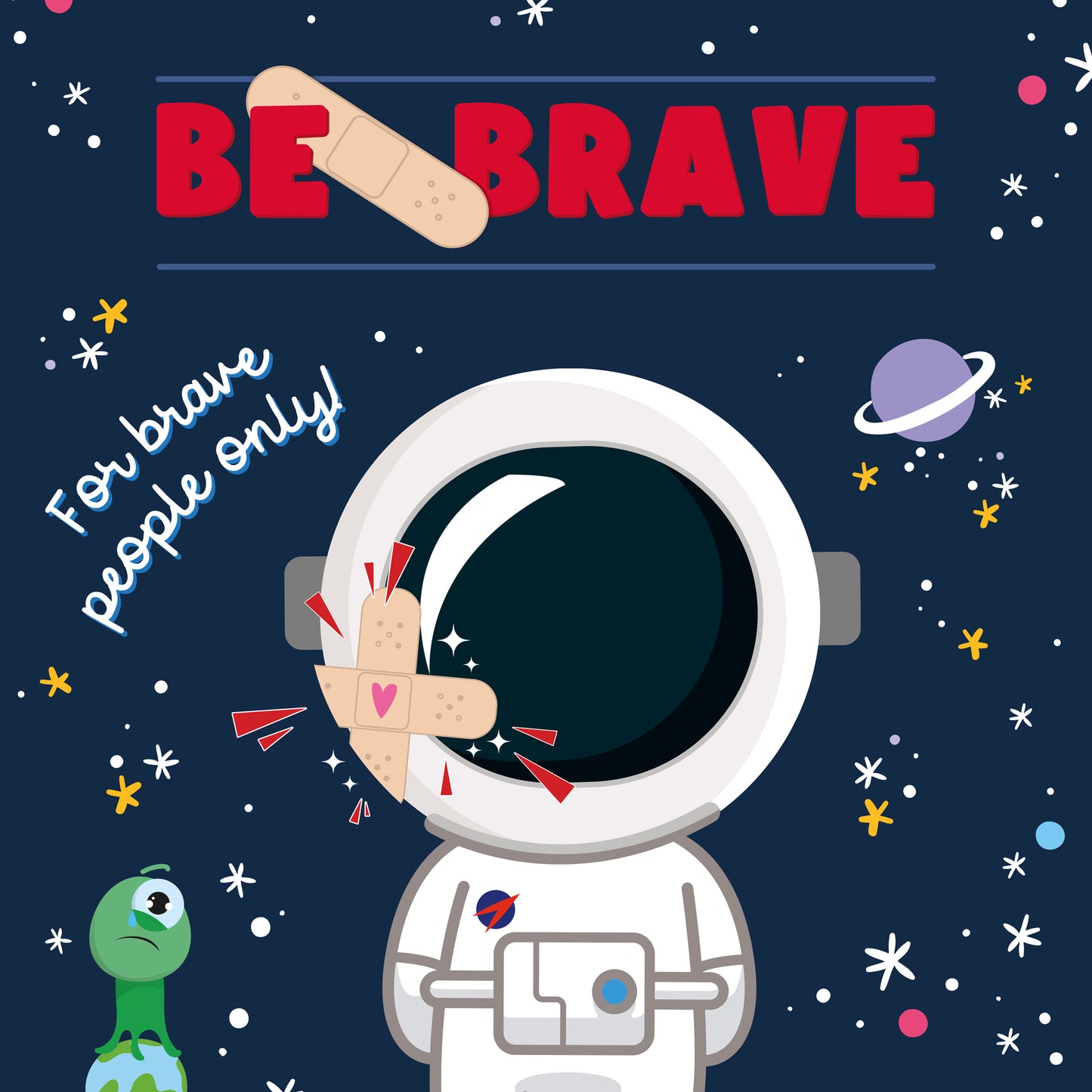 30 P. ADHESIVE BANDAGES - BE BRAVE - SPACE / PACK DE 6