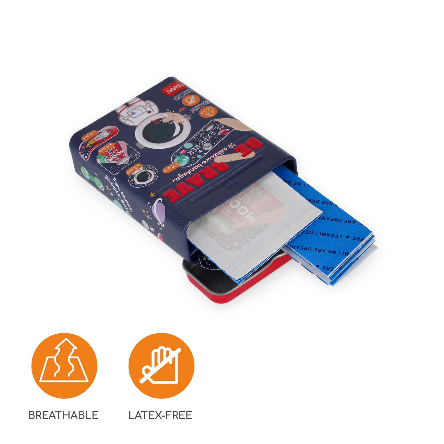 30 P. ADHESIVE BANDAGES - BE BRAVE - SPACE / PACK DE 6