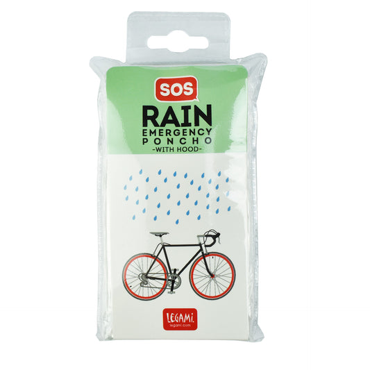 DISPOSABLE RAIN PONCHO - SOS RAIN - TRANSPARENT / PACK DE 18