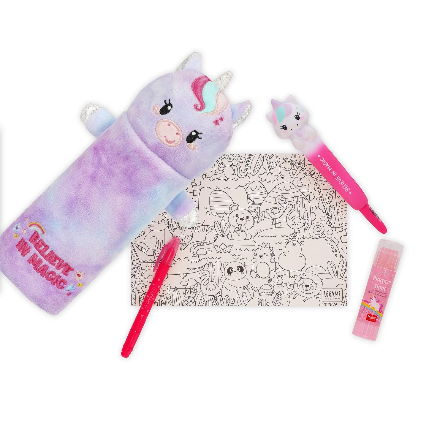 PLUSH PENCIL CASE - UNICORN / PACK DE 4