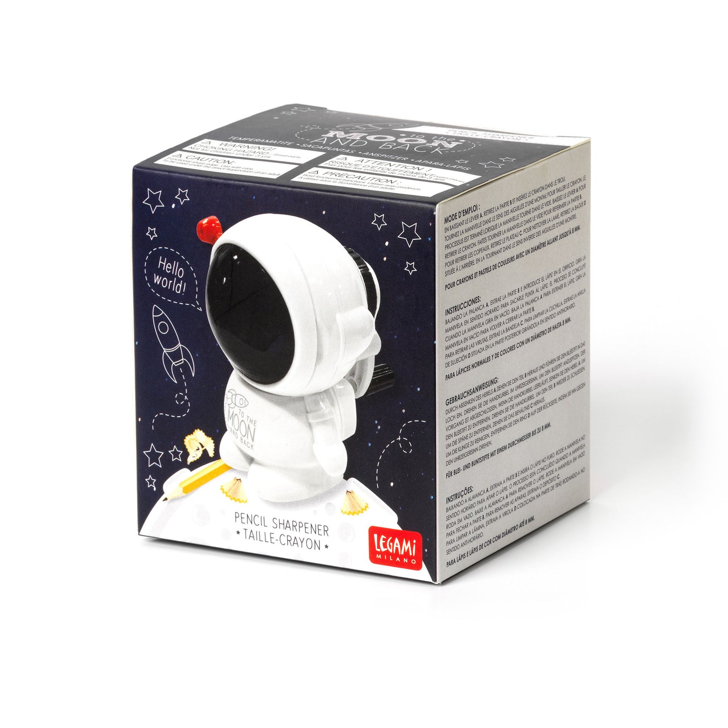 DESKTOP PENCIL SHARPENER - TO THE MOON AND BACK - SPACE / PACK DE 4