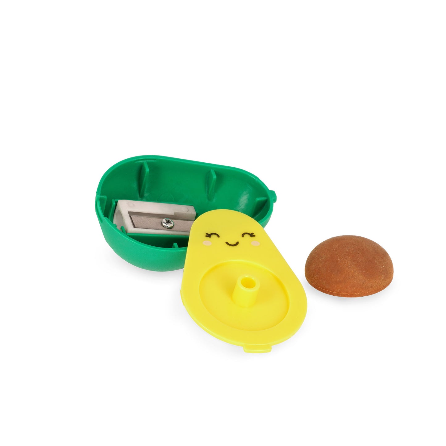 PENCIL SHARPENER W/ERASER - LET'S AVOCUDDLE - AVOCADO / PACK DE 12
