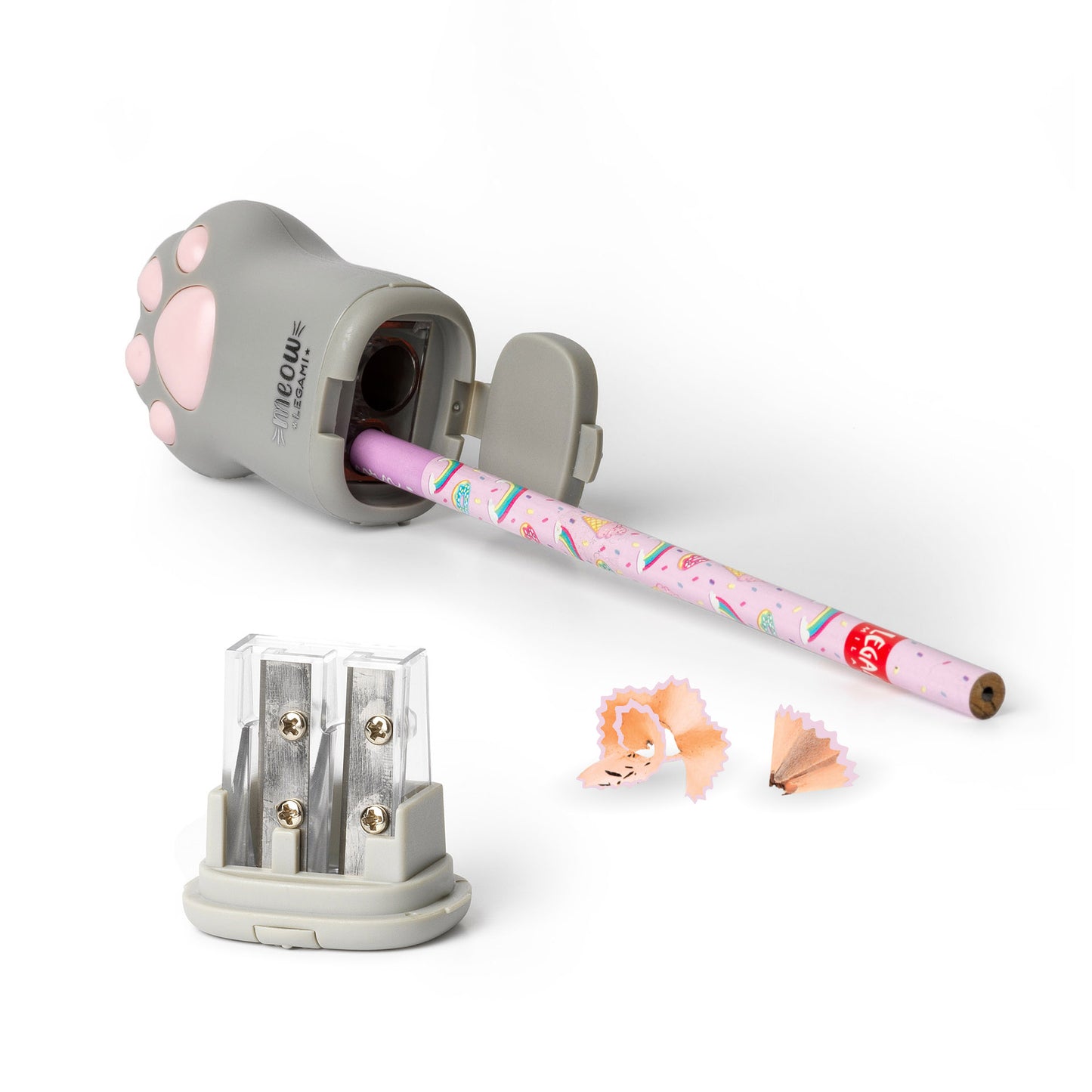 PENCIL SHARPENER WITH CONTAINE - MEOW - KITTY / PACK DE 12