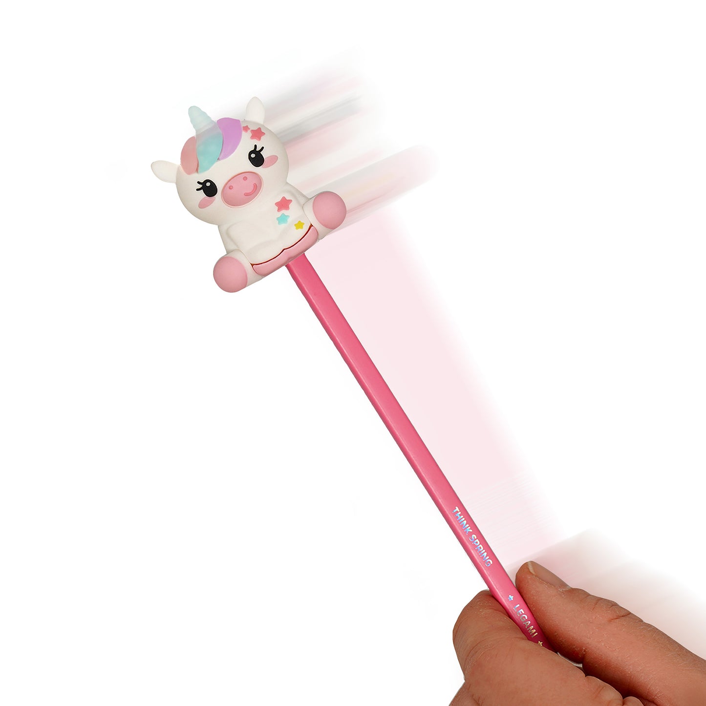 LIGHT-UP PEN. SHARPENER CONT. - SHARPENING IS MAGIC - UNICORN / PACK DE 12