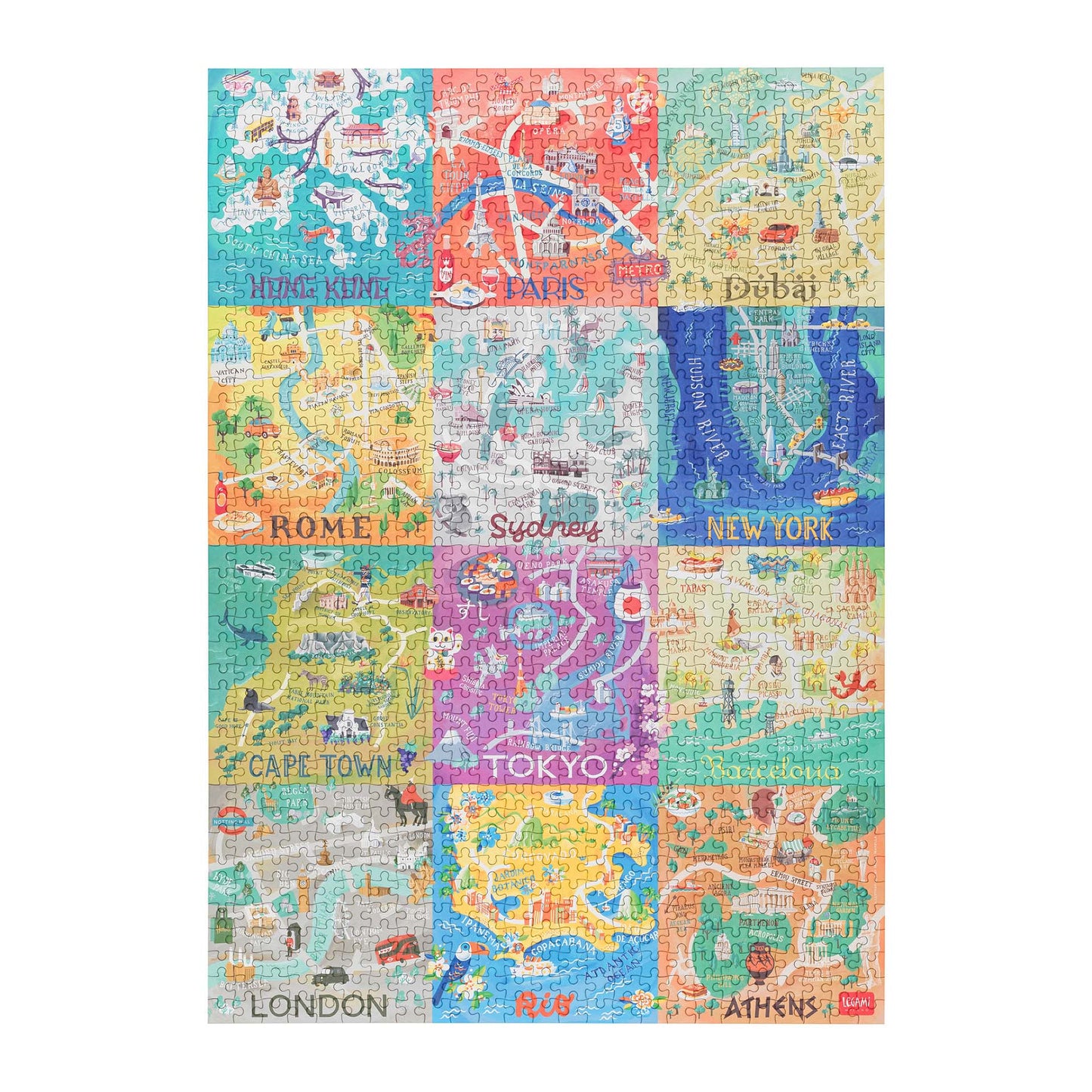 1000-PIECE PUZZLE - PUZZLE - CITIES / PACK DE 3