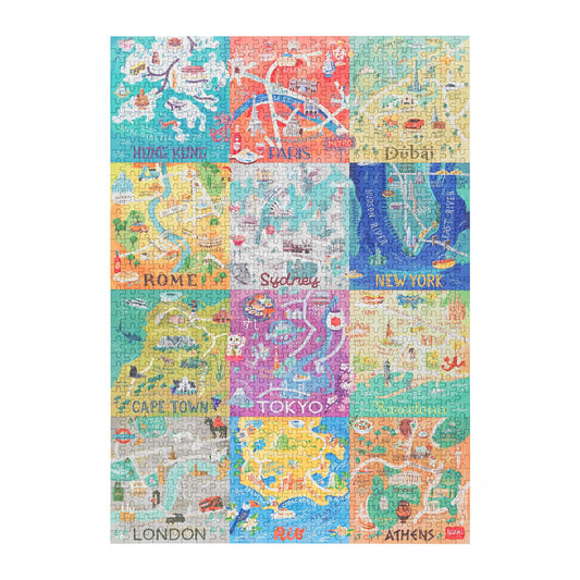 1000-PIECE PUZZLE - PUZZLE - CITIES / PACK DE 3