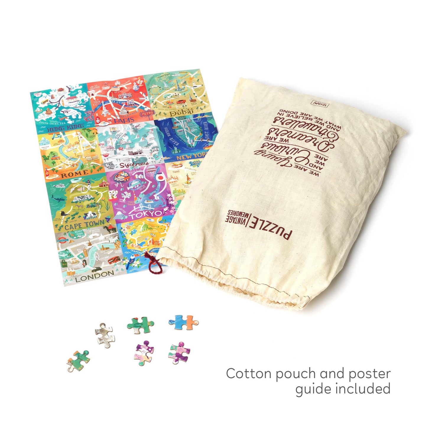 1000-PIECE PUZZLE - PUZZLE - CITIES / PACK DE 3