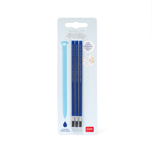 3 PCS  ERASABLE PEN REFILLS - ERASABLE PEN REFILLS - BLUE / PACK DE 10