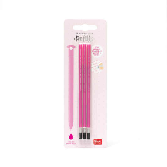 3 PCS  ERASABLE PEN REFILLS - ERASABLE PEN REFILLS - PINK / PACK DE 10
