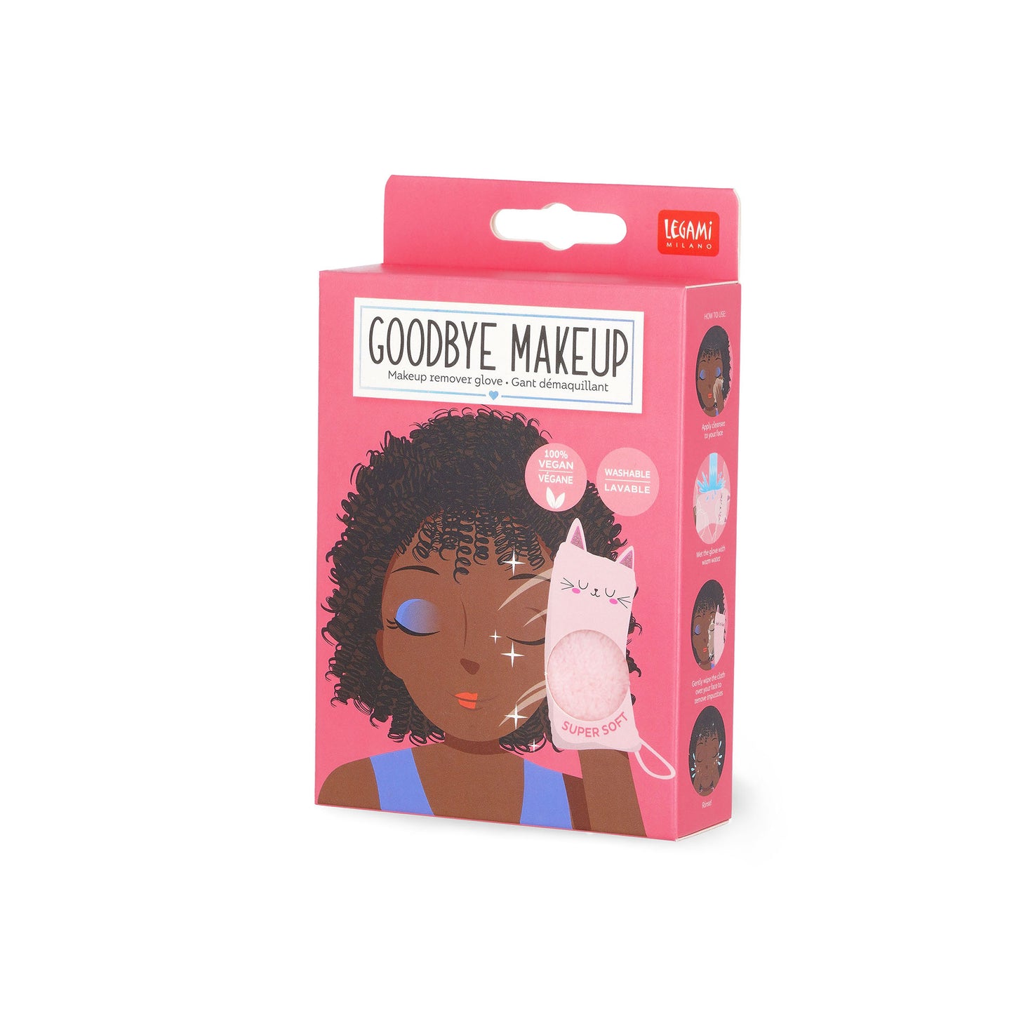 MAKE-UP REMOVER GLOVE - GOODBYE MAKEUP! - KITTY / PACK DE 6