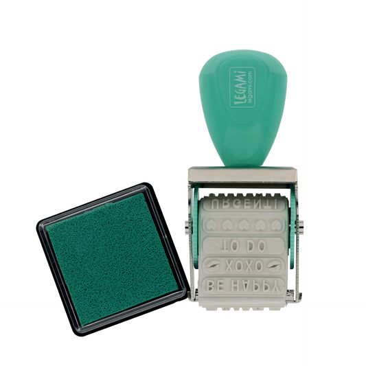 ROTATING STAMP WITH INK PAD - JUST MY TYPE / PACK DE 6