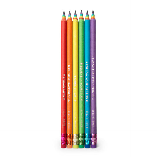 SET OF 6 HB GRAPHITE PENCILS M - HAPPINESS FOR EVERY DAY / PACK DE 12