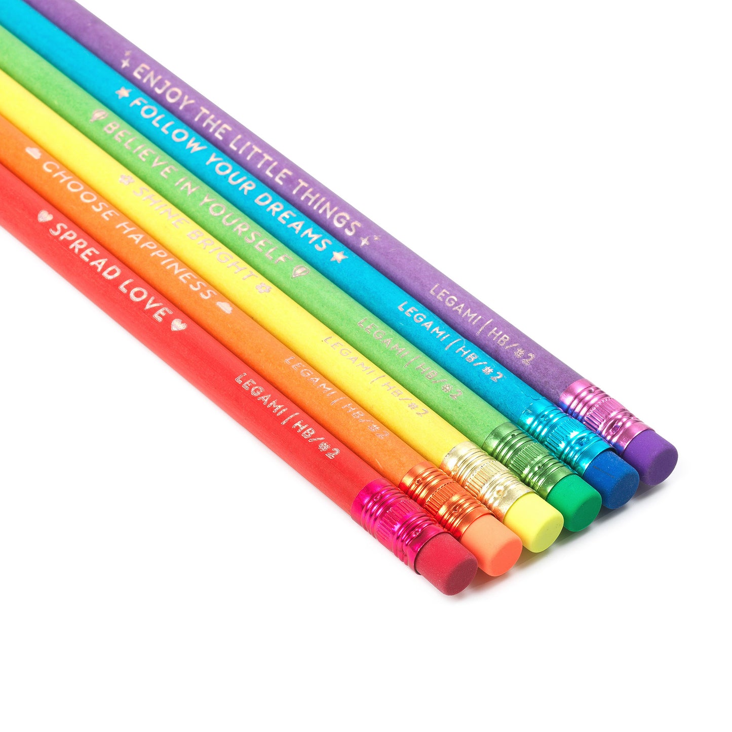 SET OF 6 HB GRAPHITE PENCILS M - HAPPINESS FOR EVERY DAY / PACK DE 12