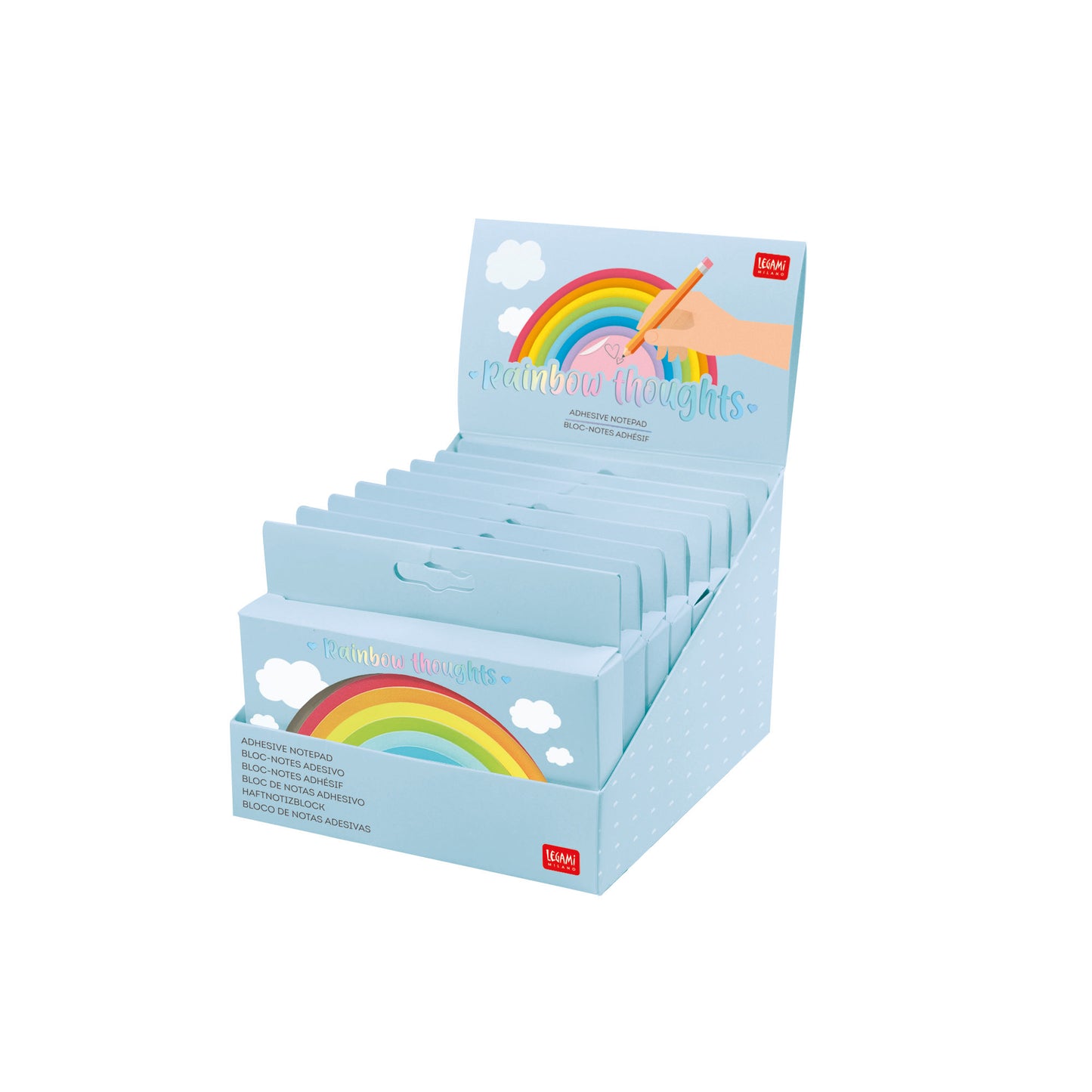 ADHESIVE NOTEPAD - RAINBOW THOUGHTS - RAINBOW / PACK DE 8