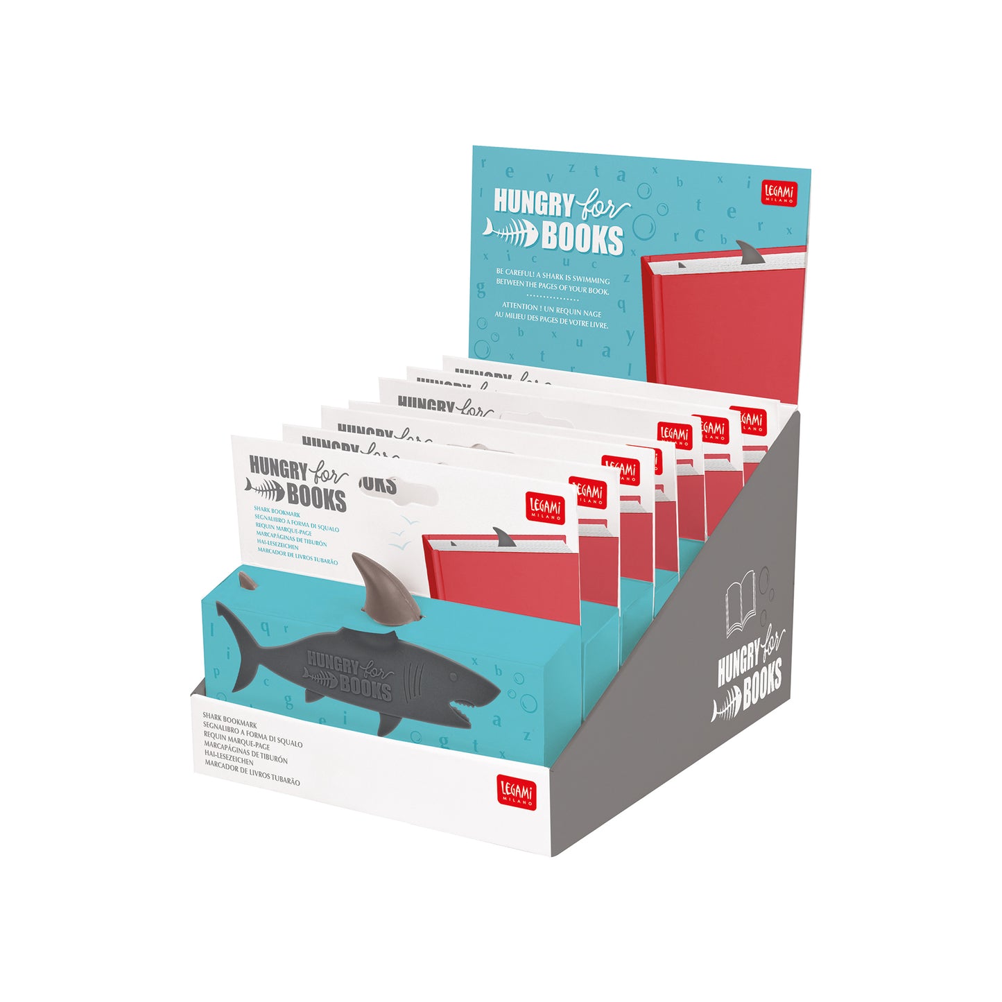 BOOKMARK - HUNGRY FOR BOOKS - SHARK / PACK DE 7