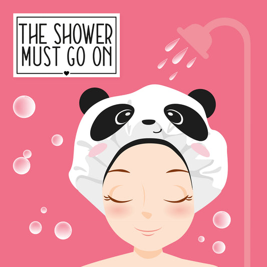 SHOWER CAP - THE SHOWER MUST GO ON - PANDA / PACK DE 6