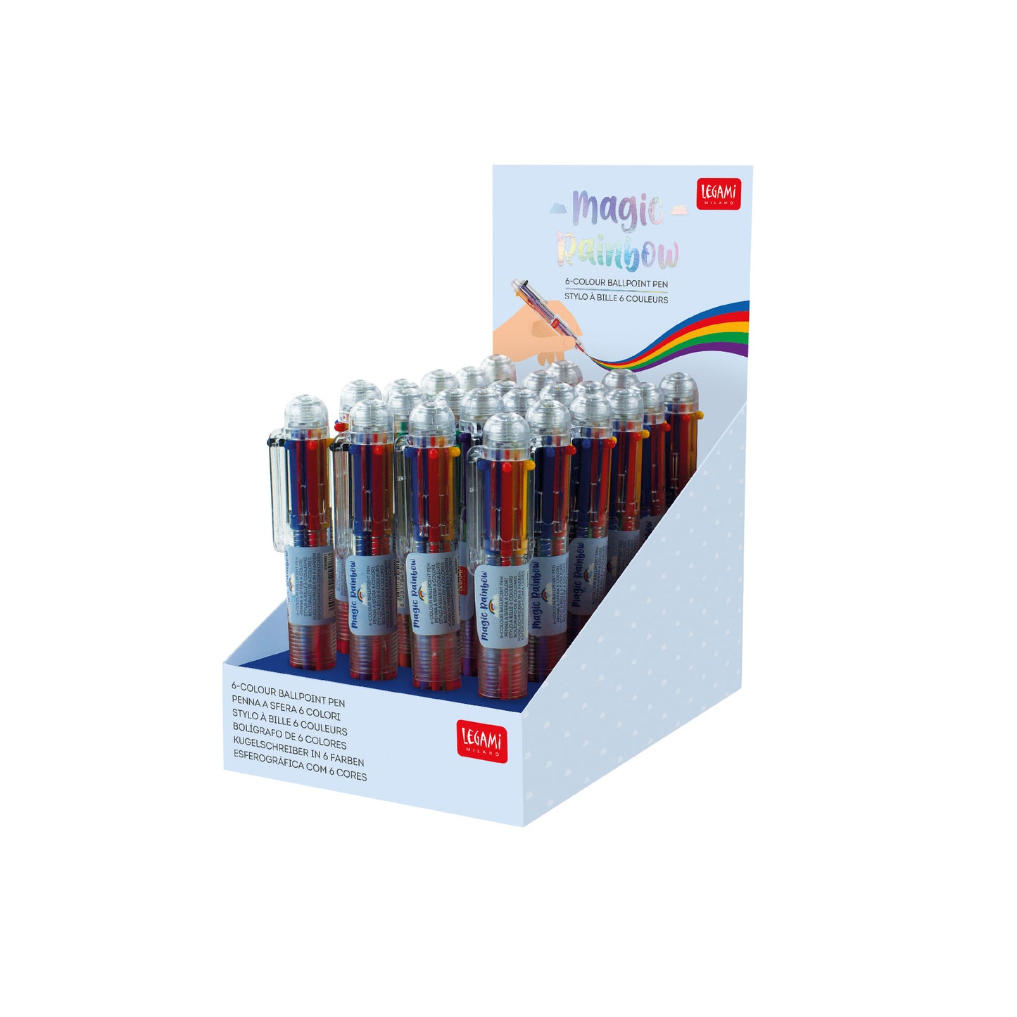 6-COLOUR BALLPOINT PEN - MAGIC RAINBOW - MULTICOLOR / PACK DE 24