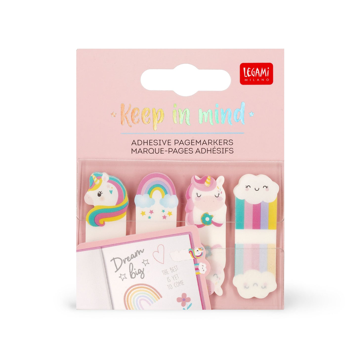 ADHESIVE PAGEMARKERS - KEEP IN MIND - UNICORN / PACK DE 12