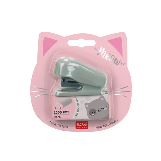 MINI STAPLER - MEOW - KITTY / PACK DE 8