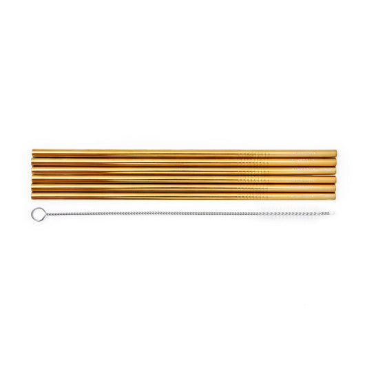STAILESS STEEL STRAWS - STAINLESS STEEL STRAWS - GOLD / PACK DE 6