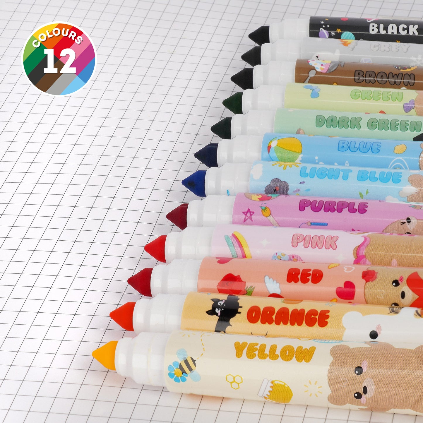 SET OF 12 MARKERS - TEDDY FRIENDS - TEDDY BEAR / PACK DE 6