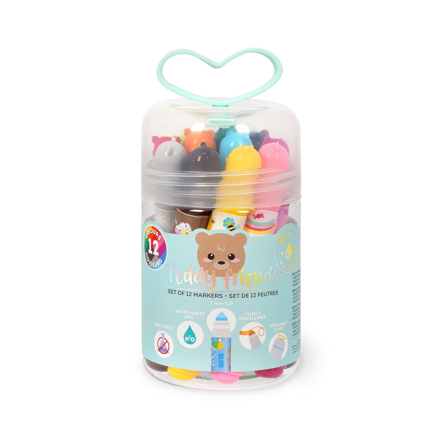 SET OF 12 MARKERS - TEDDY FRIENDS - TEDDY BEAR / PACK DE 6