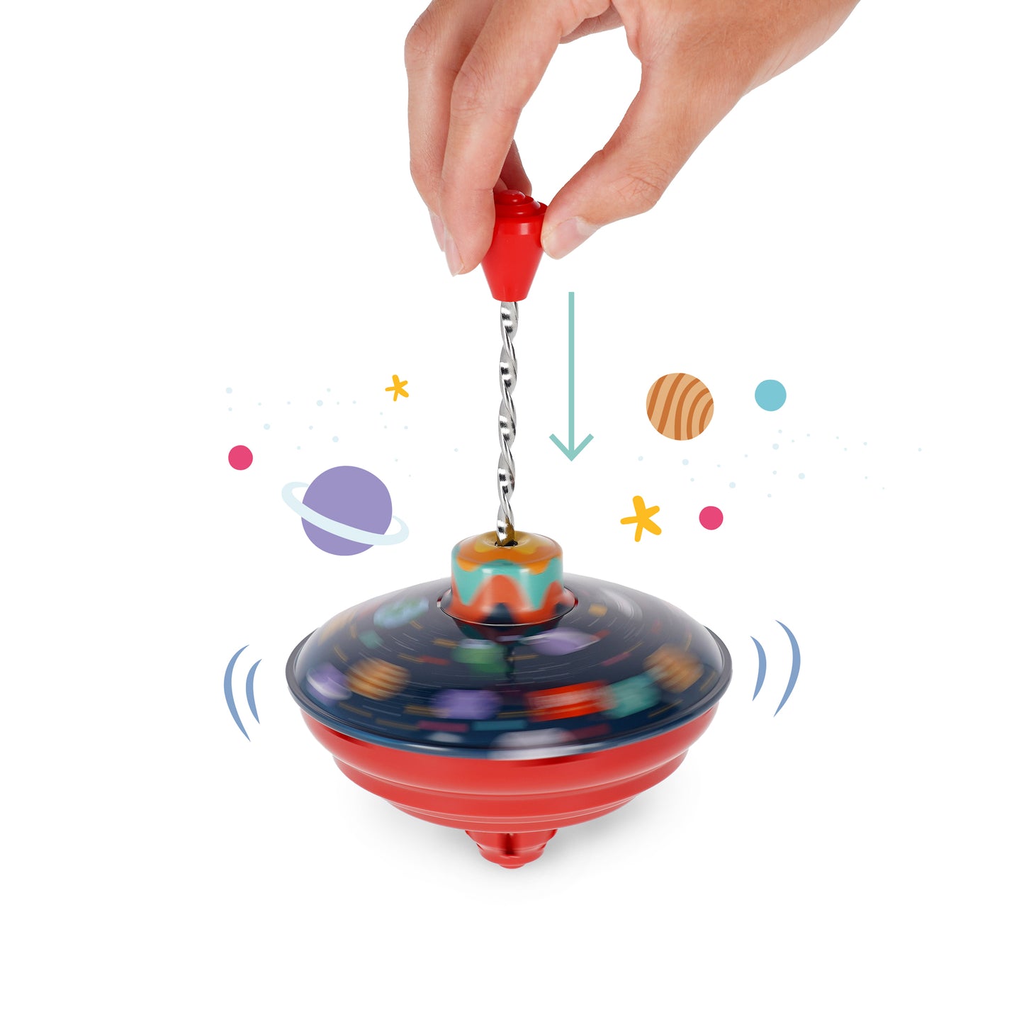 SPINNING TOP - SPIN ME ROUND - SPACE / PACK DE 4