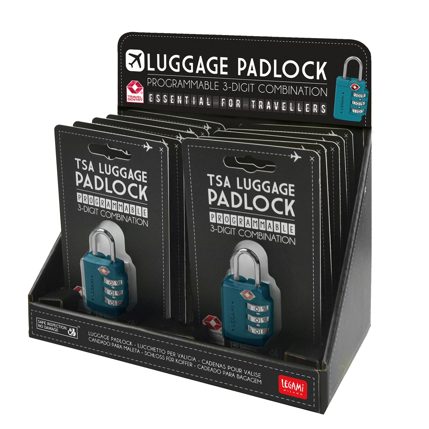 LUGGAGE PADLOCK - PETROL BLUE / PACK DE 10