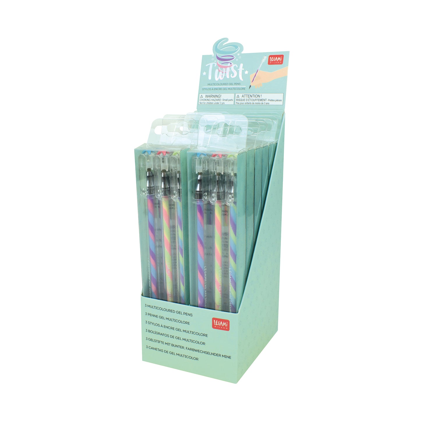 SET OF 3 MULTICOLOURED PENS - TWIST - MULTICOLOR / PACK DE 12