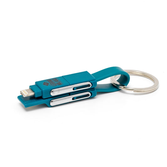 6-IN-1 KEYCHAIN CHARGING CABLE - 6 IN 1 KEYCHAIN CHARGING CABLE - PETROL BLUE / PACK DE 6