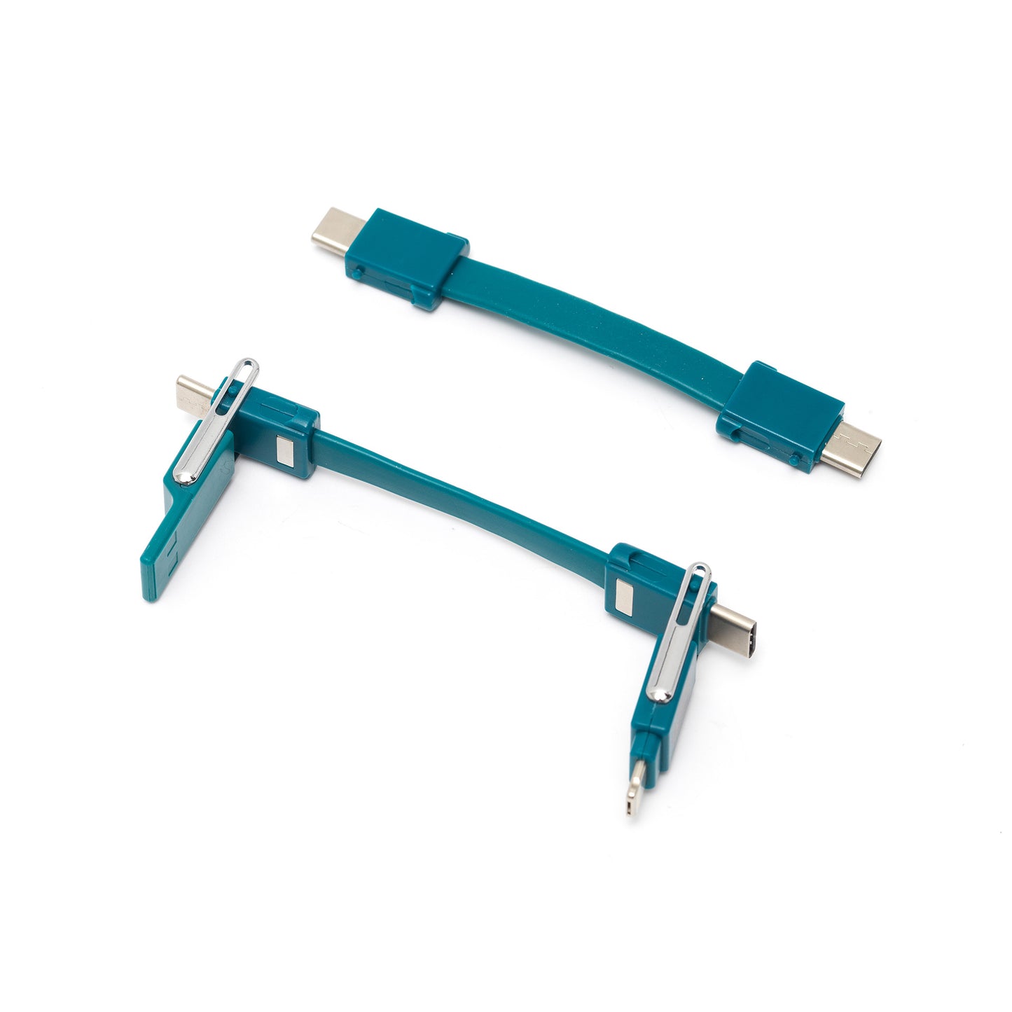 6-IN-1 KEYCHAIN CHARGING CABLE - 6 IN 1 KEYCHAIN CHARGING CABLE - PETROL BLUE / PACK DE 6