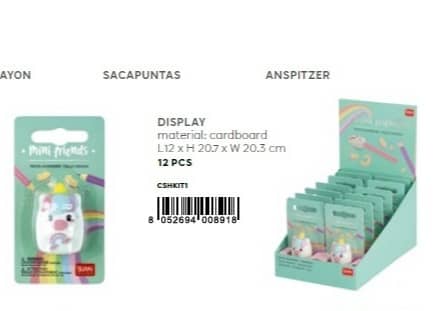 PENCIL SHARPENER - MINI FRIENDS - UNICORN / PACK DE 12