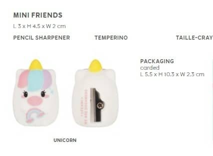 PENCIL SHARPENER - MINI FRIENDS - UNICORN / PACK DE 12