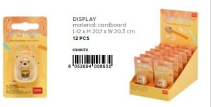 PENCIL SHARPENER - MINI FRIENDS - TEDDY BEAR / PACK DE 12