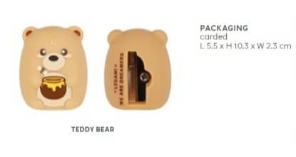 PENCIL SHARPENER - MINI FRIENDS - TEDDY BEAR / PACK DE 12
