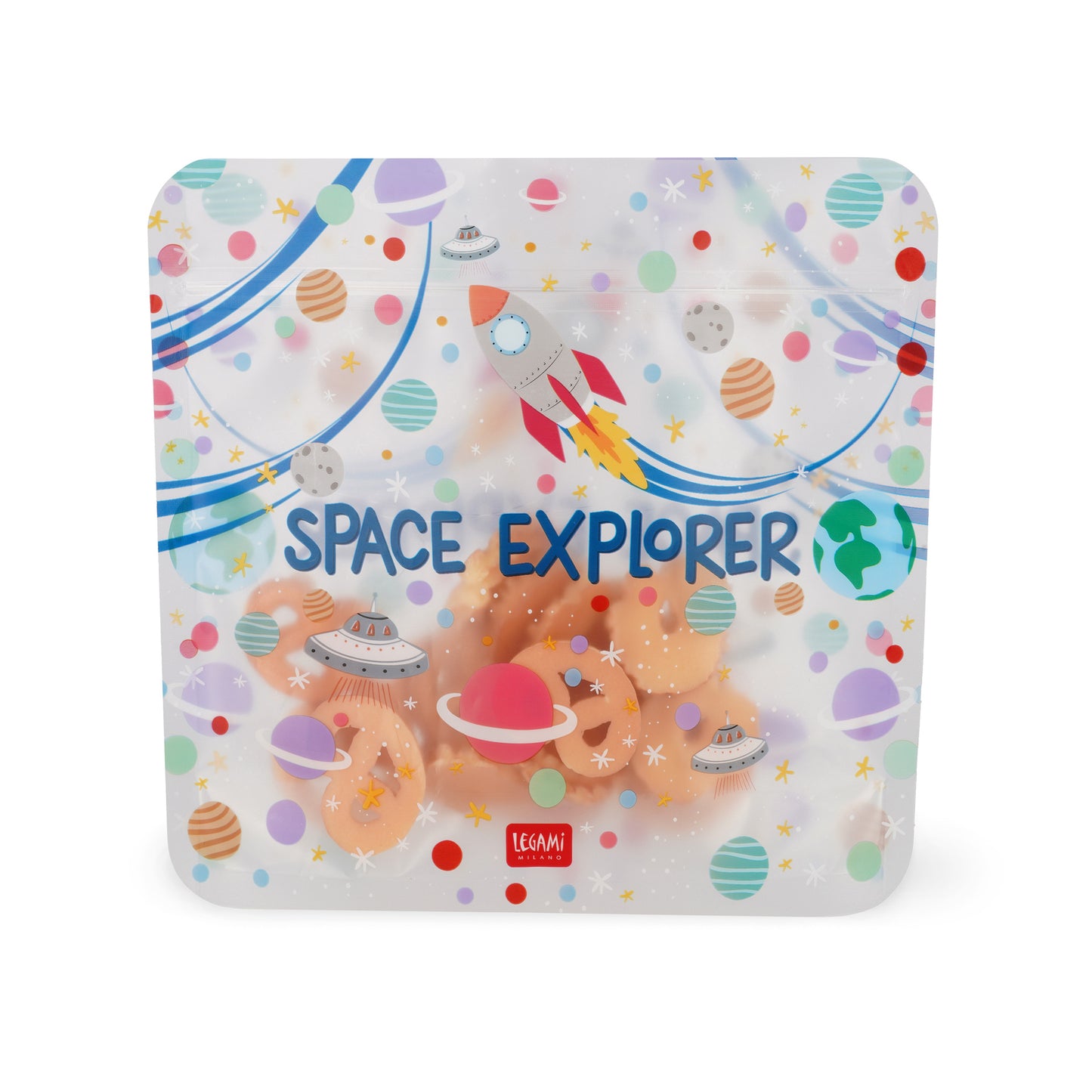 SET OF 3 REUSABLE SNACK BAGS - SNACK BAGS - SPACE / PACK DE 6