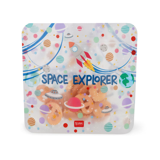 SET OF 3 REUSABLE SNACK BAGS - SNACK BAGS - SPACE / PACK DE 6